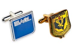 Customised and personalised cufflinks for corporate and social events to show off brand and company loyalty.